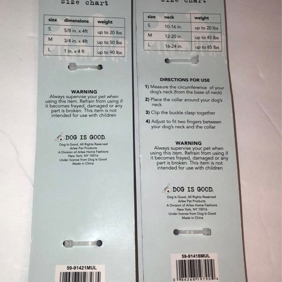 Dog is Good Dog Leash & Matching Collar/ Rainbow Design/ Size Medium/NEW - Picture 4 of 5